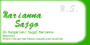 marianna sajgo business card