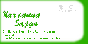 marianna sajgo business card